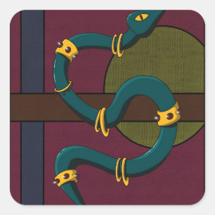 Snake Fyrkantigt Klistermärke