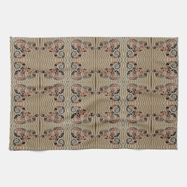 Snake Geometric Mönster Kitchen Towel Kökshandduk (Horisontell)