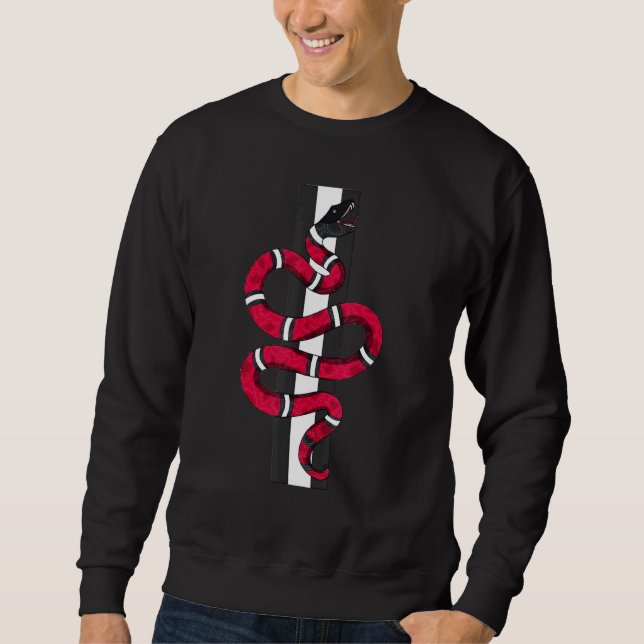 Snake Graphic Match Carmine Sneaker Matching Outfi Lång Ärmad Tröja (Framsida)