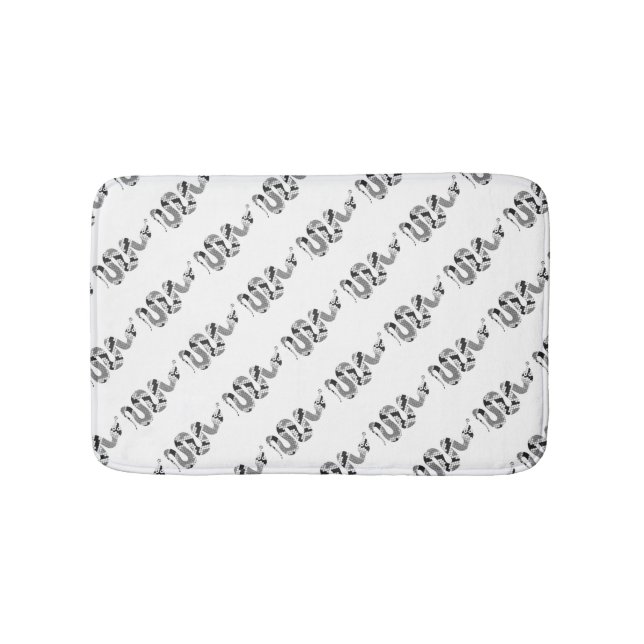 Snake Grått och Light Grått Silhouette Badrumsmatta (Framsidan)