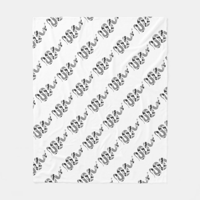 Snake Grått och Light Grått Silhouette Fleecefilt (Framsidan)