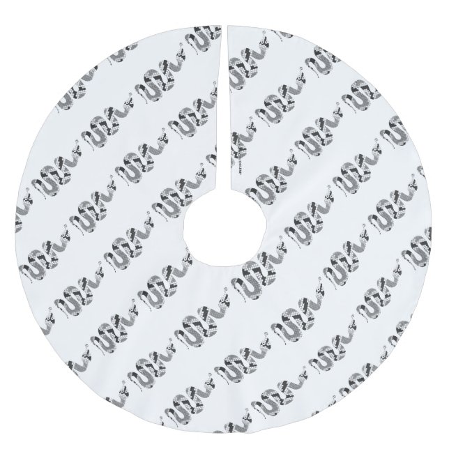 Snake Grått och Light Grått Silhouette Julgransmatta Borstad Polyester (Framsidan)