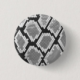 Snake Grått, White and Black Print Knapp
