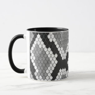 Snake Grått, White and Black Print Mugg