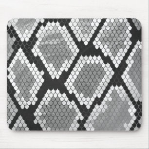 Snake Grått, White and Black Print Musmatta