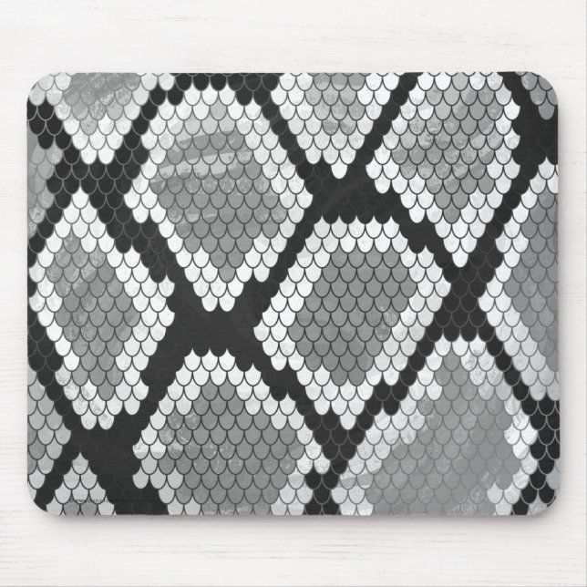 Snake Grått, White and Black Print Musmatta (Framsidan)
