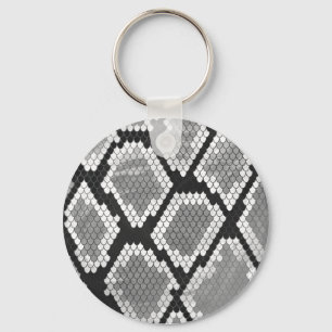 Snake Grått, White and Black Print Nyckelring