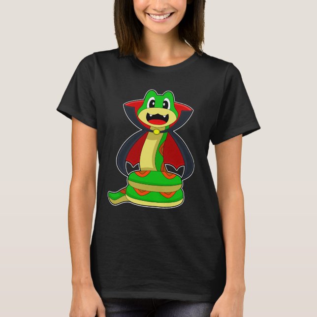 Snake Halloween Vampire T Shirt (Framsida)