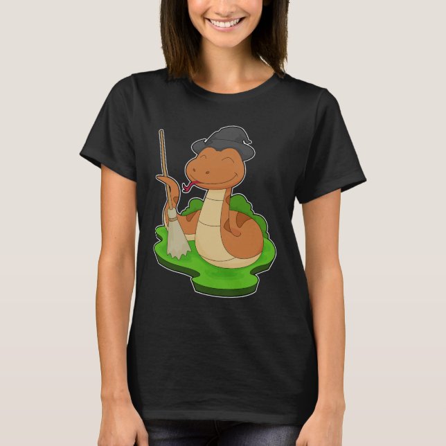 Snake Halloween Witch T Shirt (Framsida)