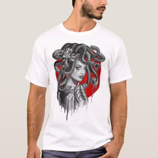 Snake Head Girl Medusa T Shirt