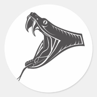 snake-head-vektor runt klistermärke