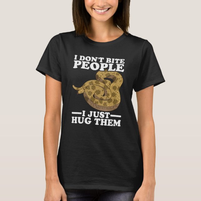 Snake I Dont Bita People Banana Boll Python T Shirt (Framsida)