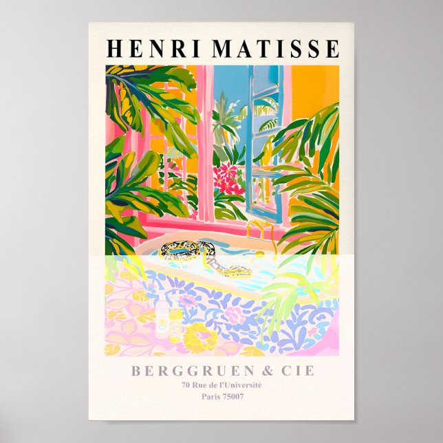 Snake in Bathtub Poster, Matisse Print, Dopamin D Poster (Framsidan)