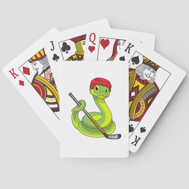 Snake in Ice hockey with Ice hockey stick Casinokort (Baksidan)