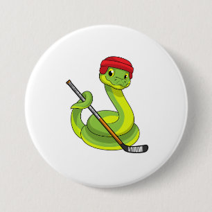 Snake in Ice hockey with Ice hockey stick Knapp