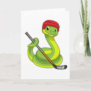 Snake in Ice hockey with Ice hockey stick Kort