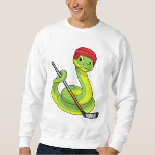 Snake in Ice hockey with Ice hockey stick Lång Ärmad Tröja