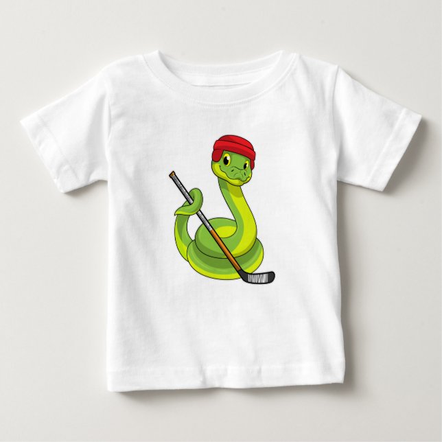 Snake in Ice hockey with Ice hockey stick T Shirt (Framsida)