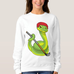 Snake in Ice hockey with Ice hockey stick T Shirt