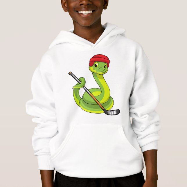 Snake in Ice hockey with Ice hockey stick T Shirt (Framsida)