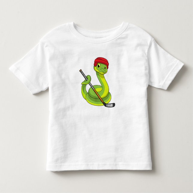 Snake in Ice hockey with Ice hockey stick T Shirt (Framsida)