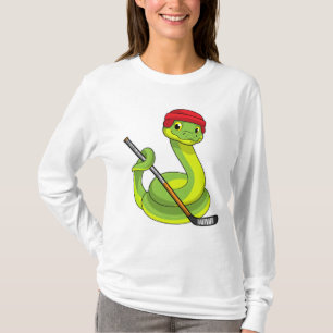 Snake in Ice hockey with Ice hockey stick T Shirt