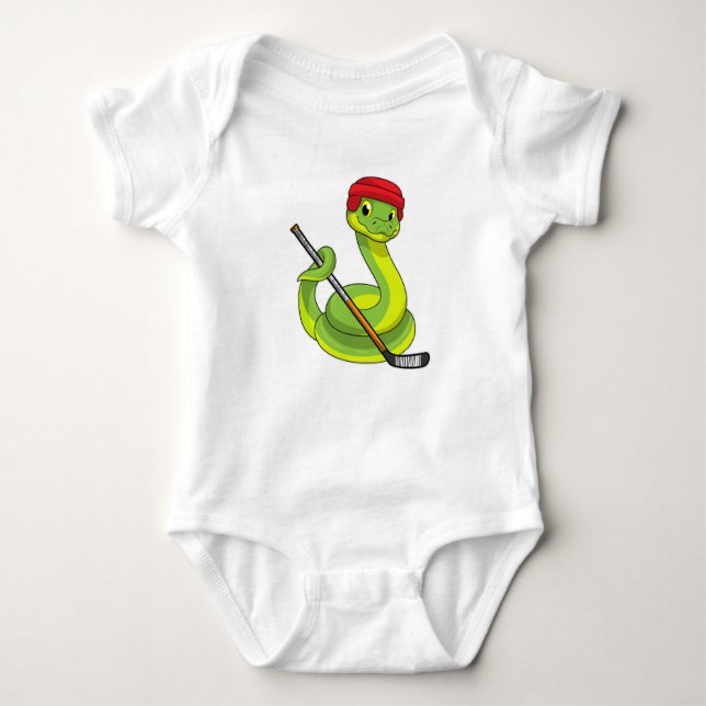 Snake in Ice hockey with Ice hockey stick T Shirt (Framsida)