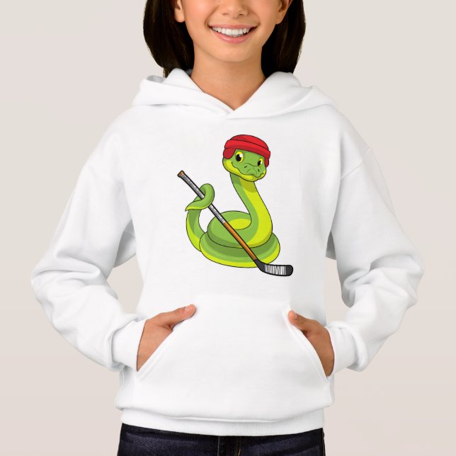 Snake in Ice hockey with Ice hockey stick T Shirt (Framsida)
