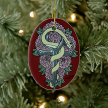 Snake inlindad runt ankh tattoart av Katy c.