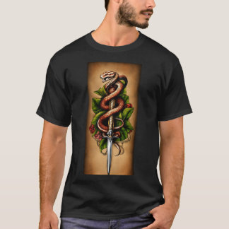 Snake inslagen runt dolger T-shirt