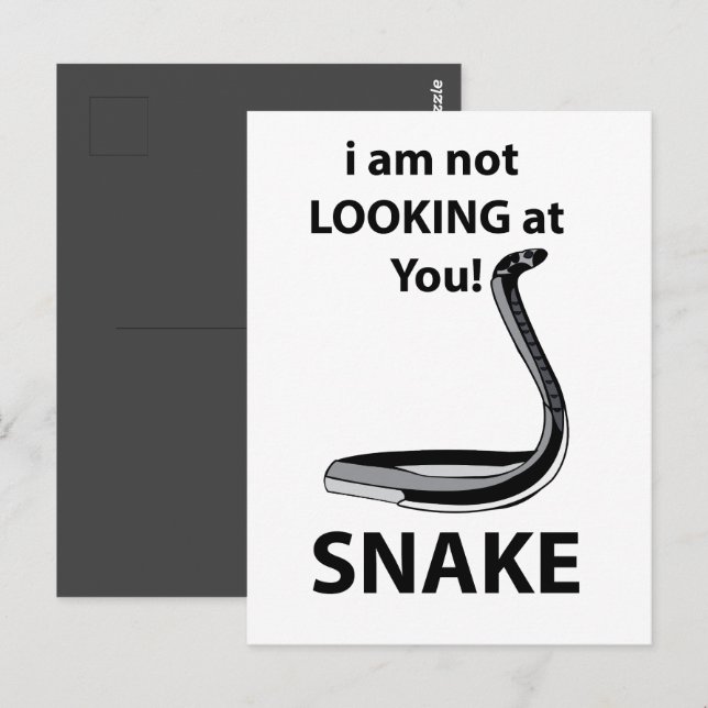 Snake jag Tittar inte på din fantastiska snake Vykort (Fram/baksida)