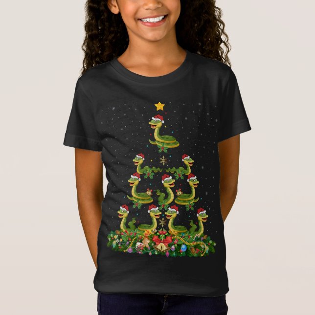 Snake Julafton Träd Gift Santa Hat Orake Jul T Shirt (Framsida)