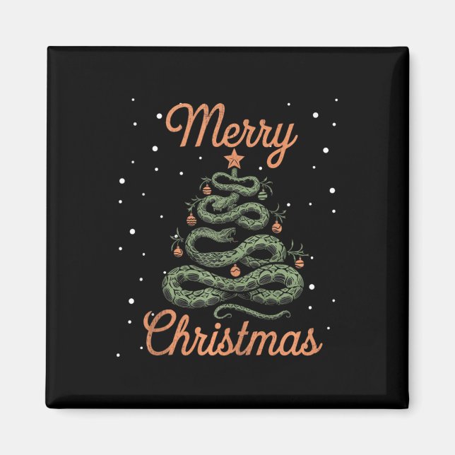 Snake Julafton Träd Snakes Julgran Merry Kristus Magnet (Framsidan)