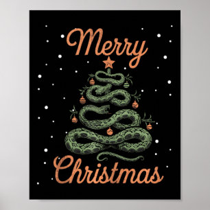 Snake Julafton Träd Snakes Julgran Merry Kristus Poster