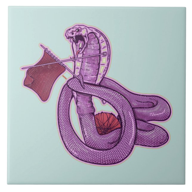 Snake Knitting Kakelplatta (Framsidan)