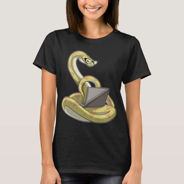 Snake Laptop T Shirt (Framsida)