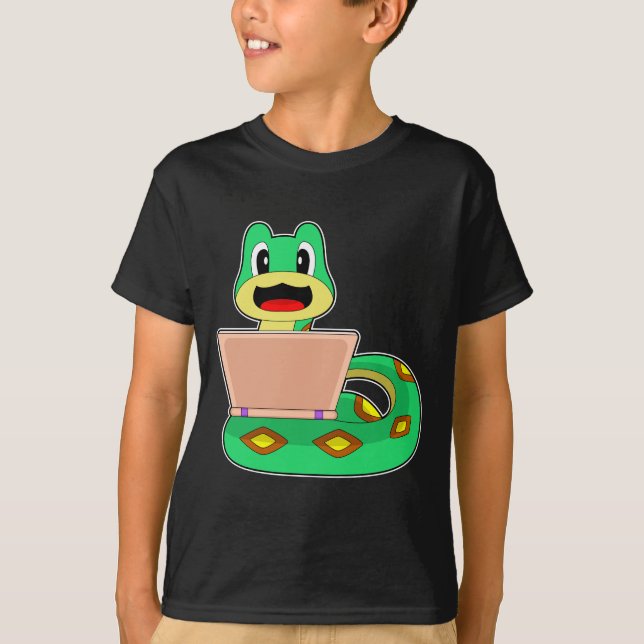 Snake Laptop T Shirt (Framsida)