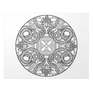 Snake Mandala Coloring Bok Pad Anteckningsblock