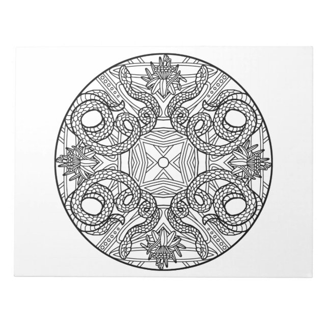 Snake Mandala Coloring Bok Pad Anteckningsblock (Framsida)