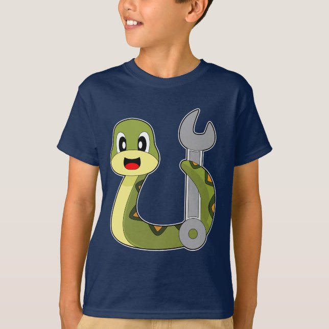 Snake Mechanic Wrench T Shirt (Framsida)