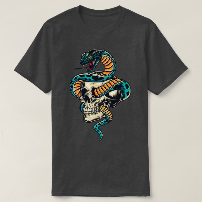 snake- och spökdesign t shirt (Design framsida)