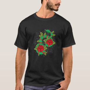 Snake on a Röd ros Poisonus Animal Snake T Shirt
