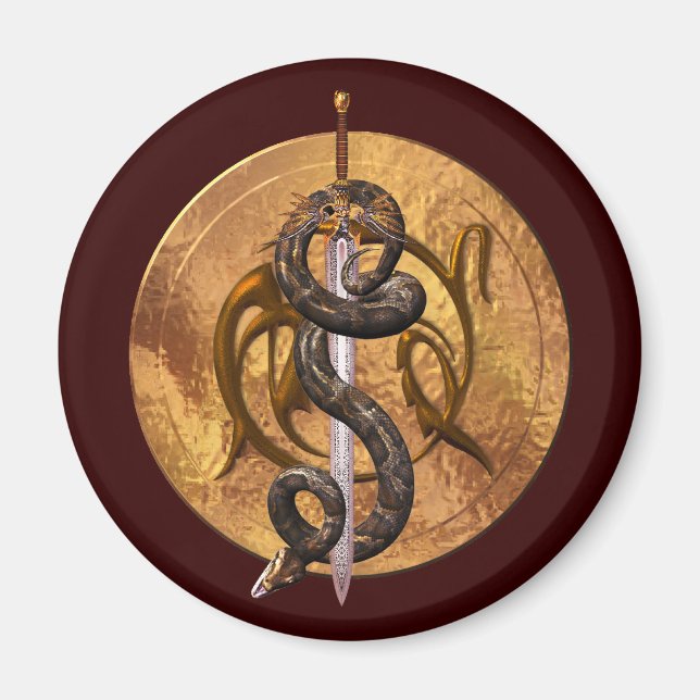 Snake on a Sword Magnet (Framsidan)