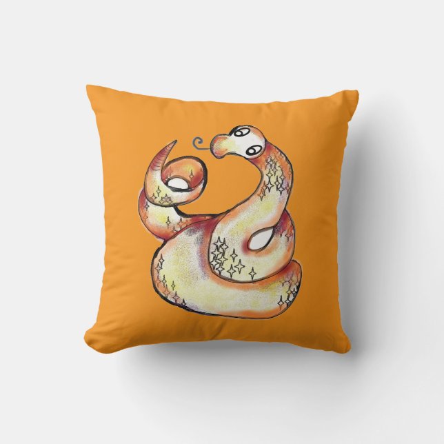 snake on orange kudde (Framsida)