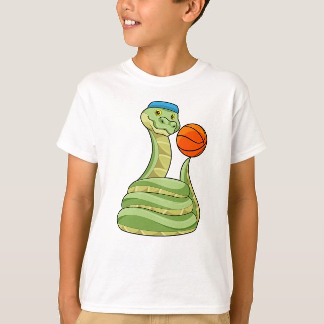 Snake på Basketball Sports T Shirt (Framsida)