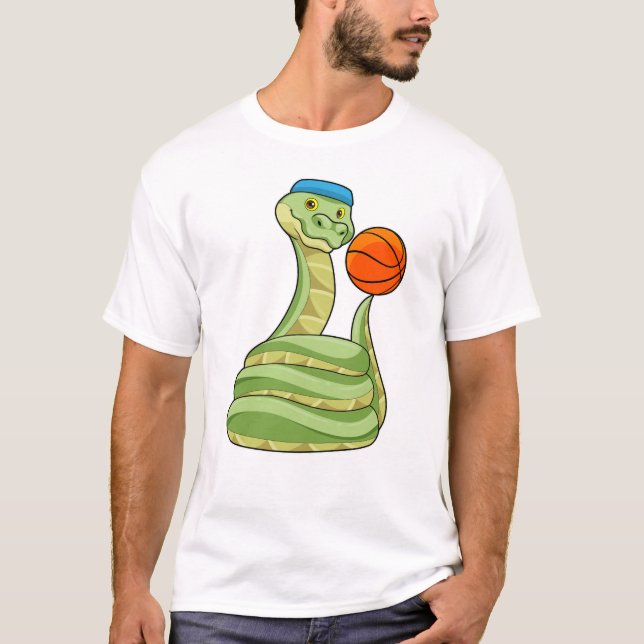 Snake på Basketball Sports T Shirt (Framsida)