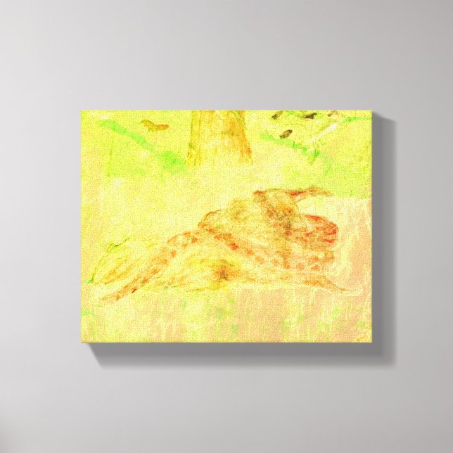 Snake på ett Sten-Kanvastryck Canvastryck (Framsida)