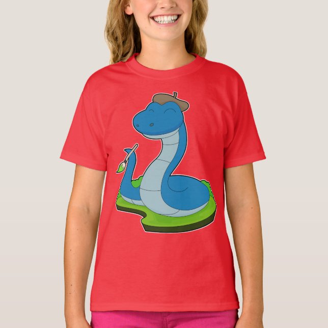 Snake Painter Paint-pensel T Shirt (Framsida)