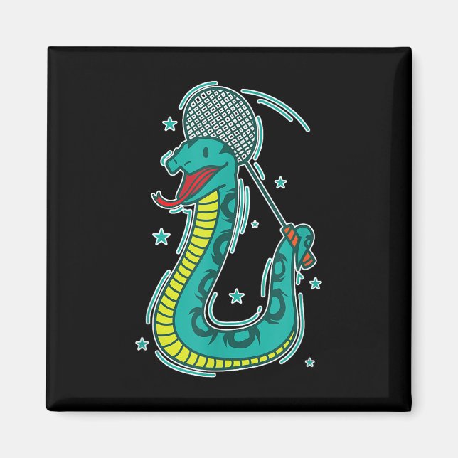 Snake Plays Badminton Magnet (Framsidan)