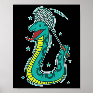 Snake Plays Badminton Poster